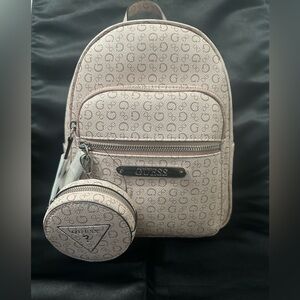 GUESS Beige Monogram Women’s Backpack
